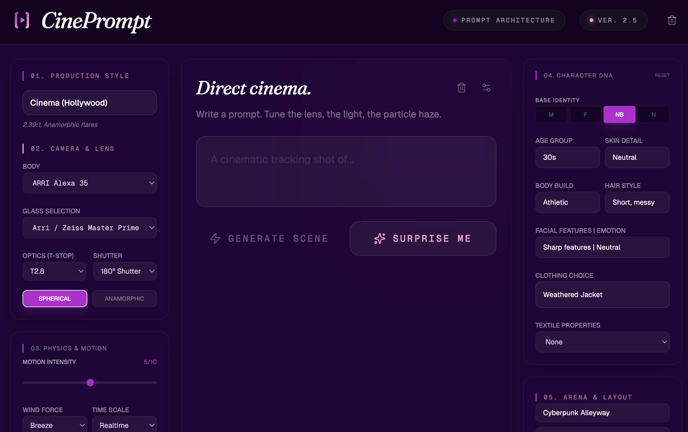 CinePrompt Interface